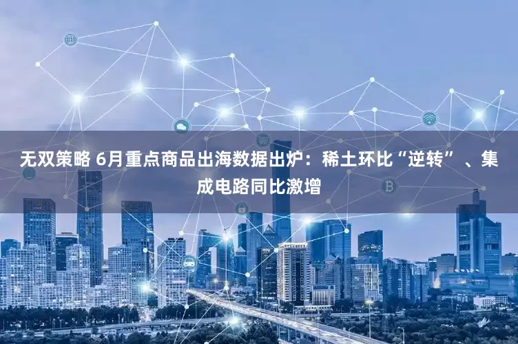 无双策略 6月重点商品出海数据出炉：稀土环比“逆转” 、集成电路同比激增